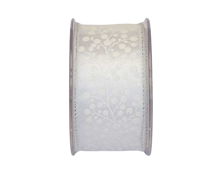 Ruban de Noël blanc hiver 9M