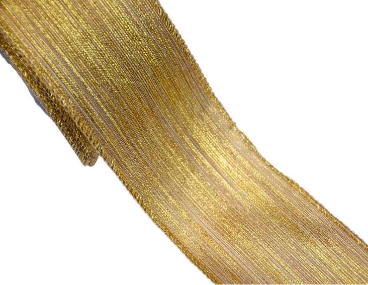 Ruban de Noël doré brillant 9M