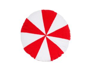 Coussin bonbon candy rouge blanc 38x38 cm