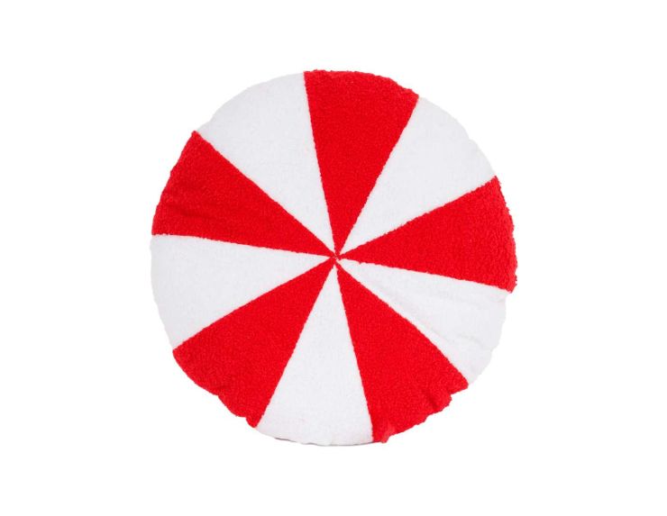Coussin bonbon candy rouge blanc 38x38 cm