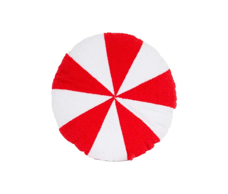 Coussin bonbon candy rouge blanc 38x38 cm