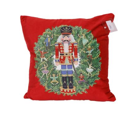 Coussin rouge casse-noisette 40 x 40 cm