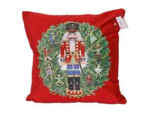 Coussin rouge casse-noisette 40 x 40 cm