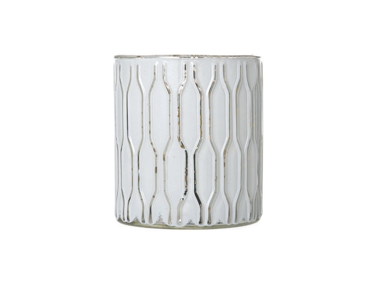 Bougeoir retro blanc doré D8X9CM