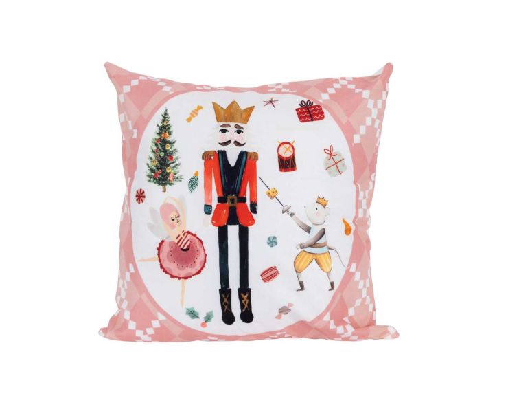 Coussin casse-noisette rose 45 x 45 cm