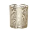 Voir la slide Bougeoir photophore en verre sérigraphié motif tropical jungle feuilles dorées H9cm D8cm - Lilosquare