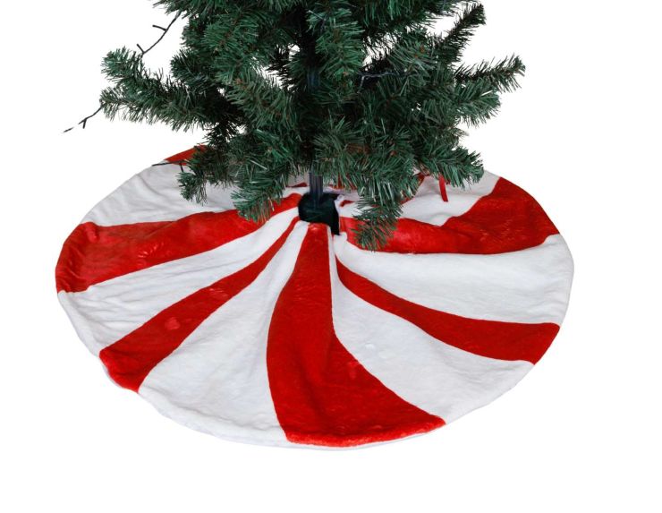 Tapis de sapin de Noël rouge blanc 90 cm