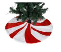 Voir la slide Tapis de sapin de Noël rond rouge et blanc rayures tourbillonnantes façon bonbon D90cm - Lilosquare