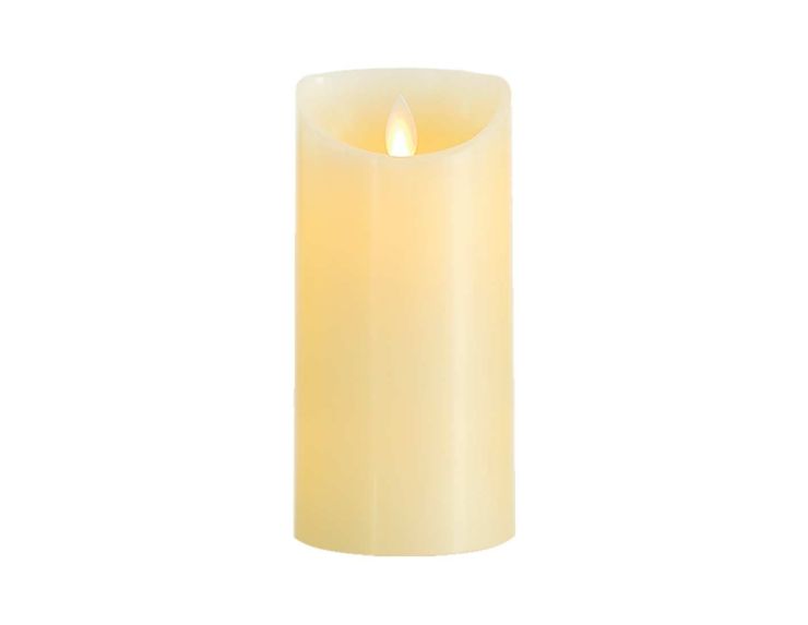 Bougie LED en cire avec timer couleur blanc cassé. Effet flamme 15cm