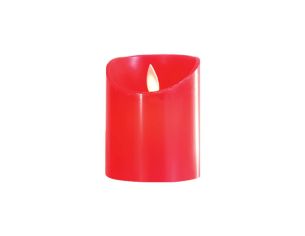 Bougie LED en cire avec timer rouge. Effet flamme réaliste. hauteur 10cm