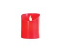 See slide Bougie LED en cire avec timer rouge. Effet flamme réaliste. hauteur 10cm