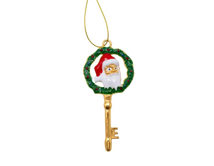 Suspension de Noël clé Père Noël 9 cm
