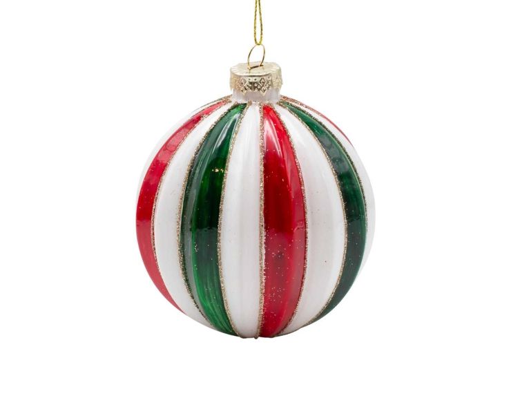 Set de 4 boules candy en verre 10 cm