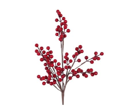 Branche décorative baies rouges 39 cm