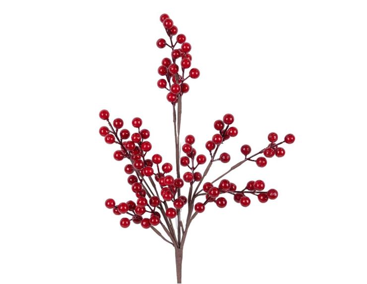 Branche décorative baies rouges 39 cm