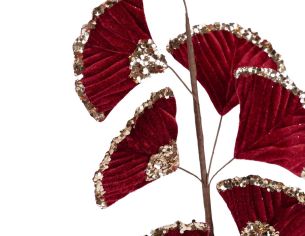 Branche ginkgo bordeaux champagne 65 cm