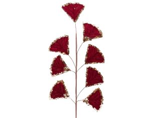Branche ginkgo bordeaux champagne 65 cm