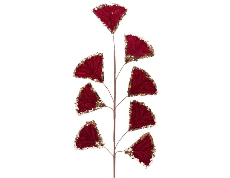 Branche ginkgo bordeaux champagne 65 cm