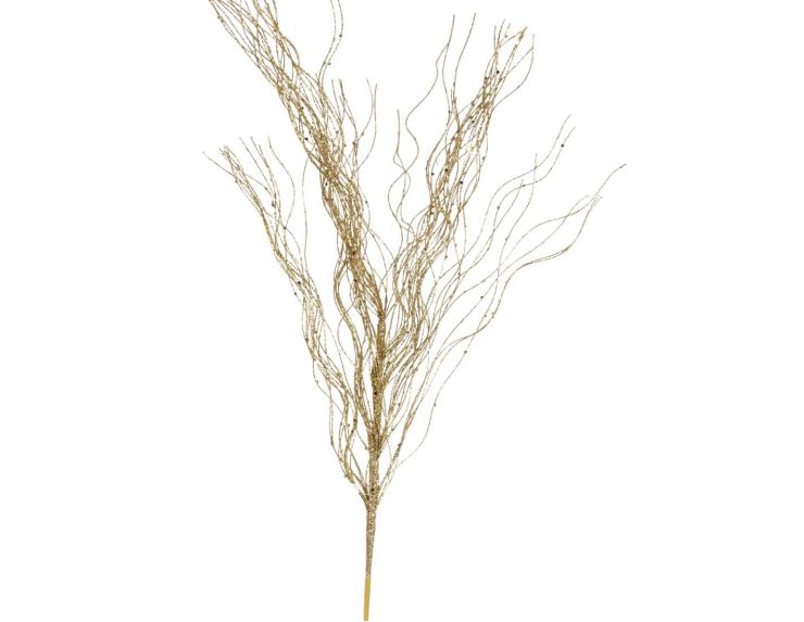 Branche décorative ondulée dorée 83 cm