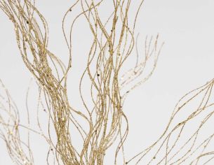 Branche décorative ondulée dorée 83 cm