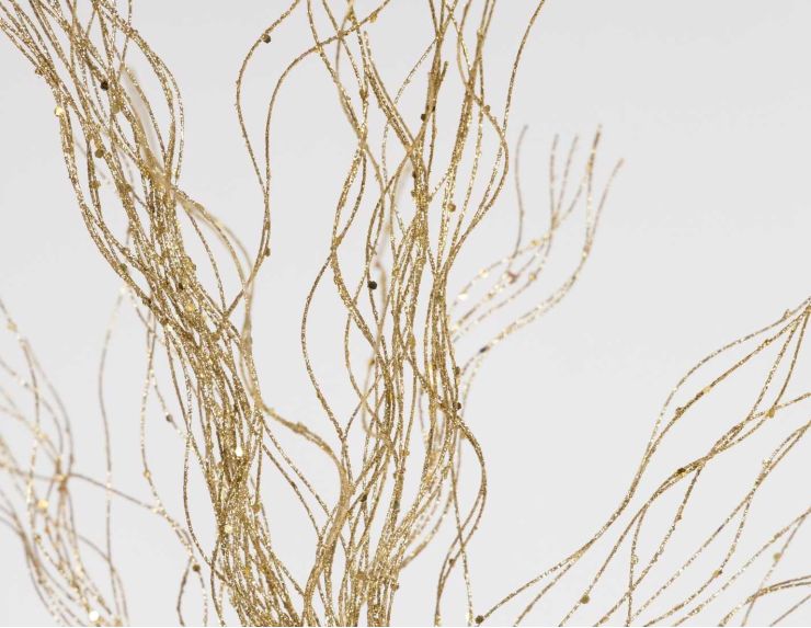 Branche décorative ondulée dorée 83 cm