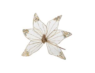 Poinsettia champagne organza 30 cm