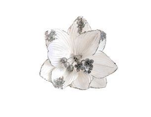 Tige magnolia blanc argenté D 24cm