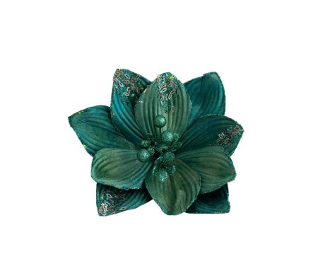 Tige magnolia bleu pétrole D 24cm