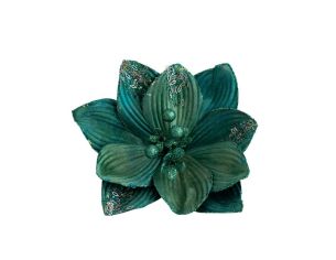 Tige magnolia bleu pétrole D 24cm