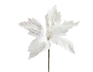 Tige fleur de Noël blanche...