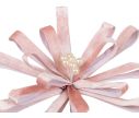 Voir la slide Fleur bow rubans velours rose poudré centre perles nacrées sur tige Ø25cm H45cm