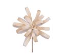 Voir la slide Fleur bow rubans velours crème beige centre perles nacrées sur tige Ø25cm H45cm