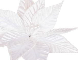 Tige fleur blanche perles 45 x 30 cm