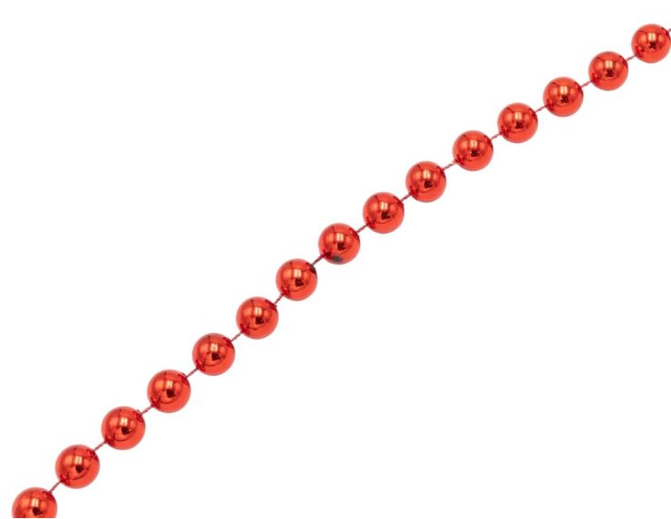 Guirlande perles rouges 14 mm x 2,7 m