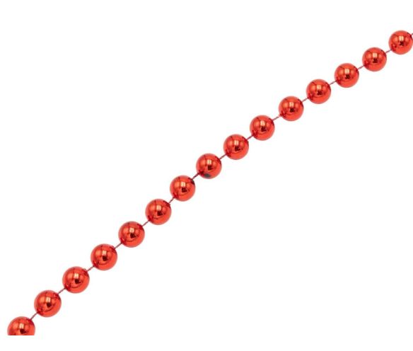 Guirlande perles rouges 14 mm x 2,7 m