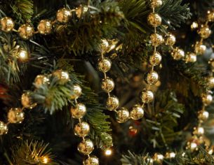 Guirlande perles champagne 14 mm x 2,7 m