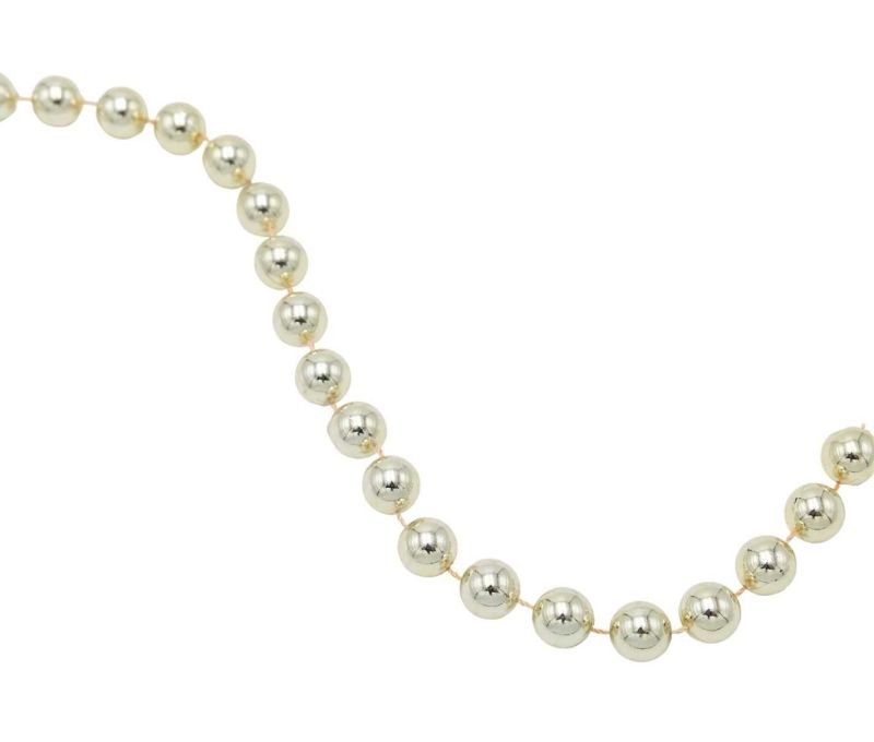 Guirlande perles rondes champagne doré brillant Ø14mm longueur 2,7m décoration sapin Noël