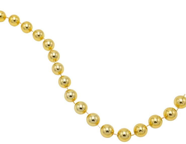 Guirlande perles dorées 14 mm x 2,7 m