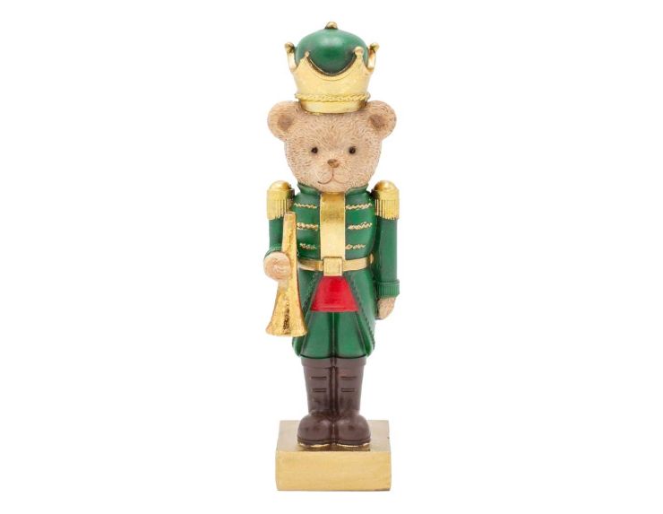 Figurine ourson trompette 17 cm x 6 cm