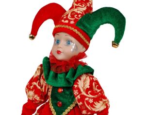 Figurine arlequin chic coloré 53 cm