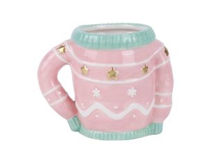 Mug de Noël Pull rose 15 cm
