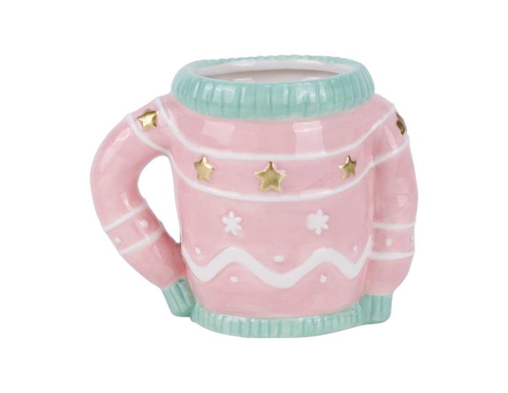 Mug de Noël Pull rose 15 cm