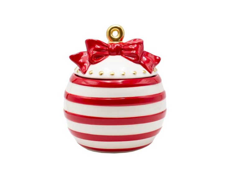 Bonbonnière candy noeud rouge H 21 cm