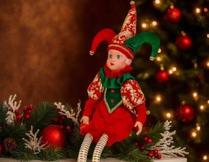 Figurine arlequin chic coloré 53 cm