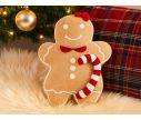 Voir la slide Coussin Noël forme bonhomme pain d'épices fille beige nœud rouge col rouge sucre d'orge rayé rouge blanc H53cm - Lilosquare
