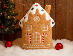 Coussin maison pain d'épices H 29cm