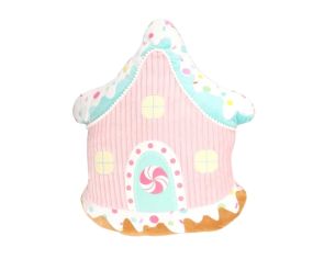 Coussin maison pain d'épices rose H 45 cm