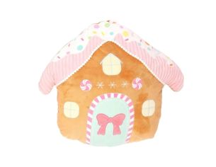 Coussin maison pain d'épices pastel H 40cm