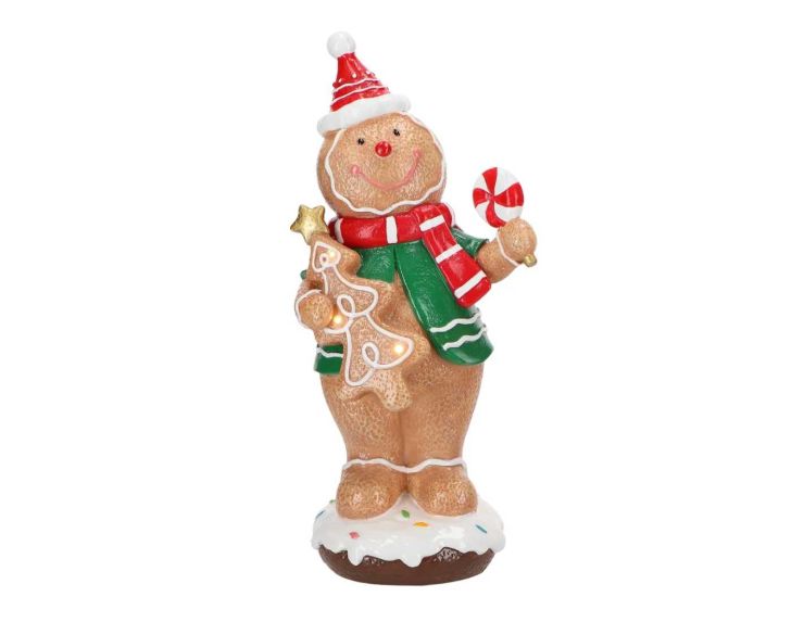 Figurine pain d’épices sapin LED H24cm