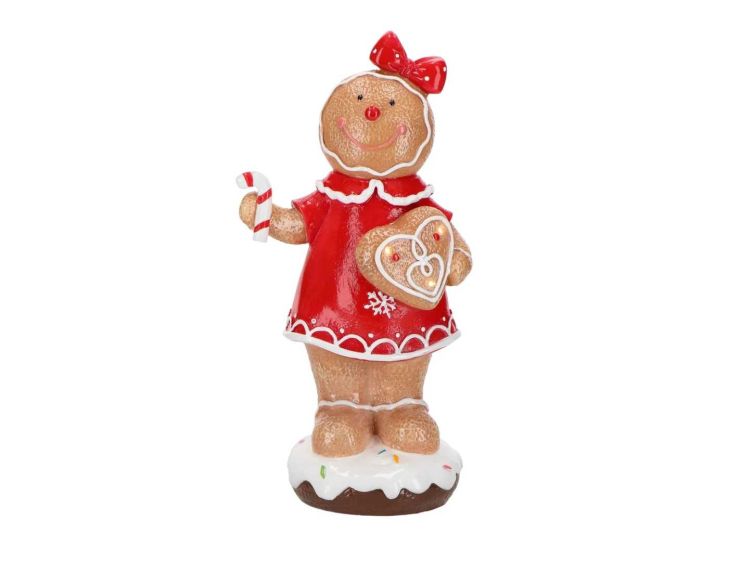 Figurine pain d’épices coeur LED H24cm
